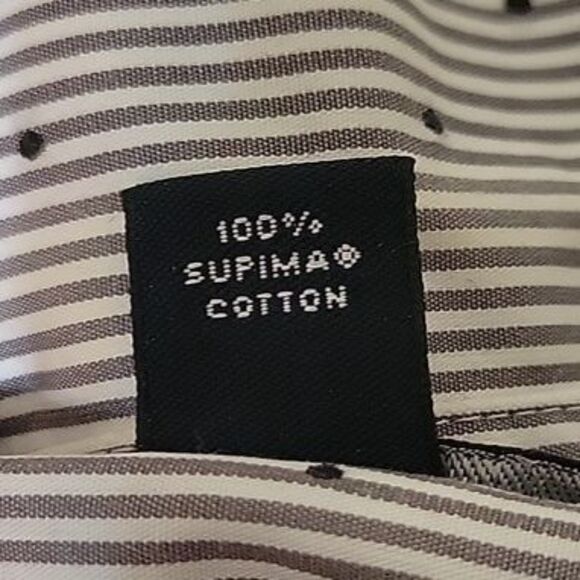 Lands End No Iron Supima long sleeved dress shirt gray pin stripe size 4P - Picture 6 of 8